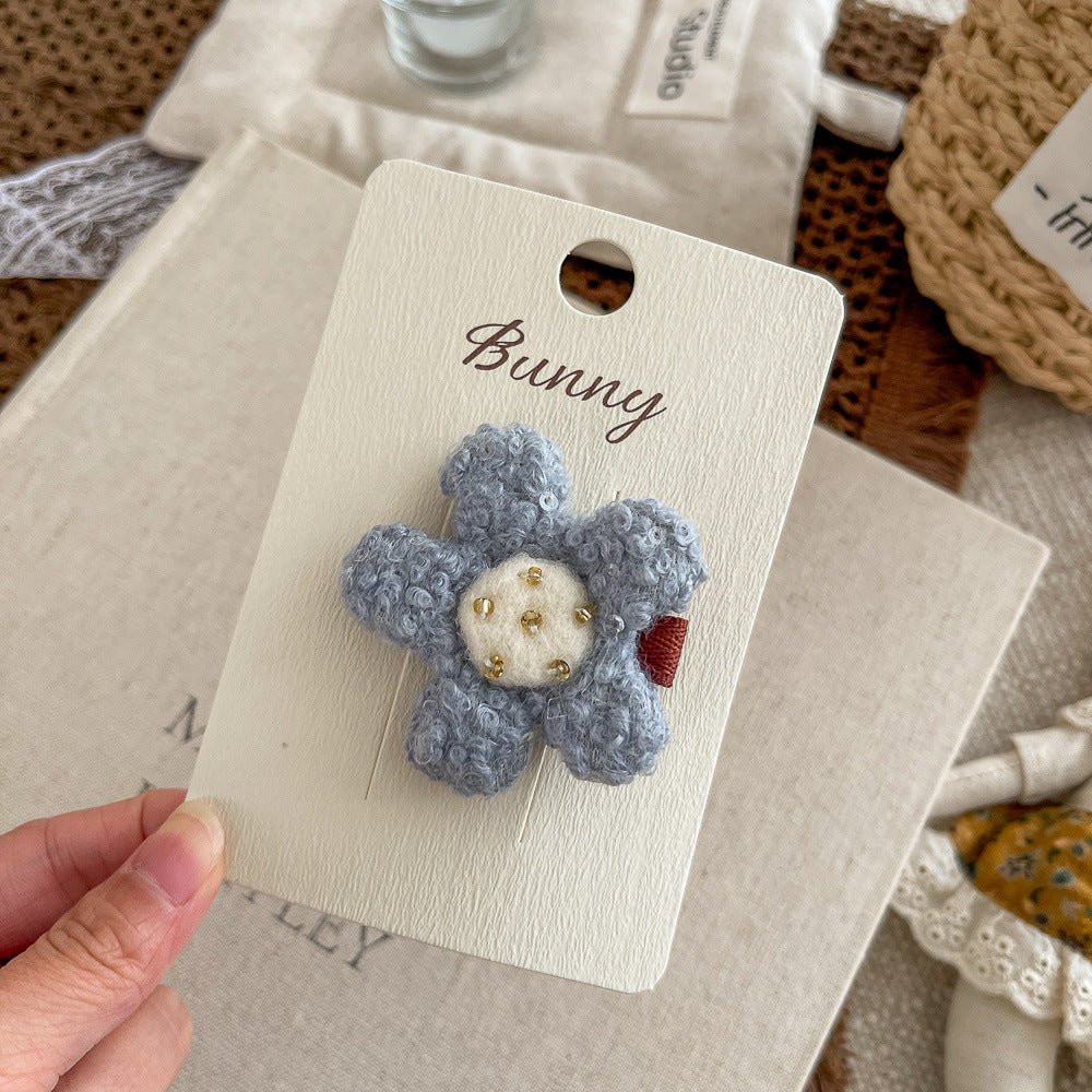 Beaded Flower Duckbill Hair Clip