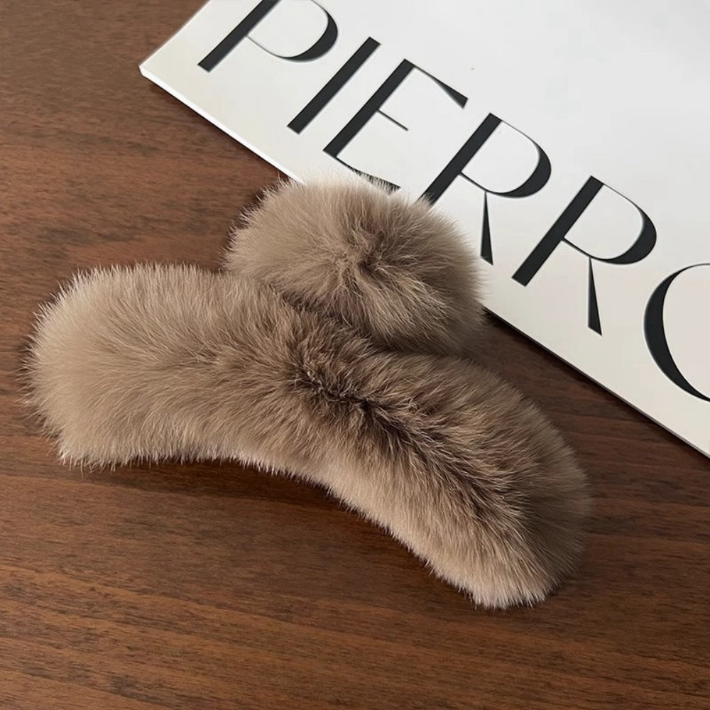 Big Fluffy Rabbit Fur Hair Clip