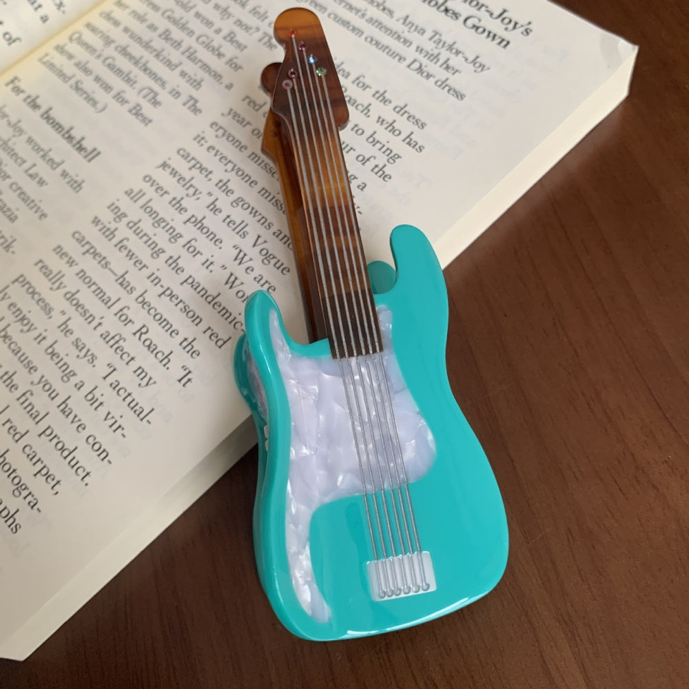 Blue  Acoustic Guitar Hair Claw