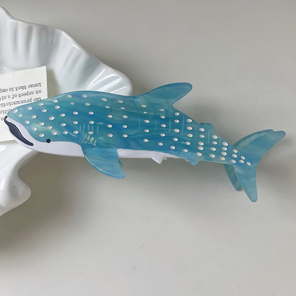 Clear Blue Shark Hair Claw