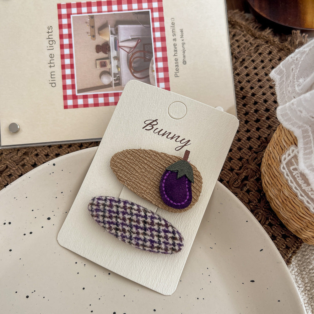 Purple Striped Teardrop Hair Clip – Ins Style Side & Bangs Clip