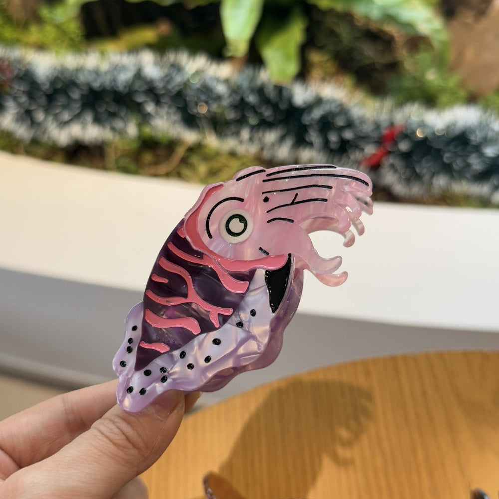 Pink-Purple Squid Ocean Series Hair Clip