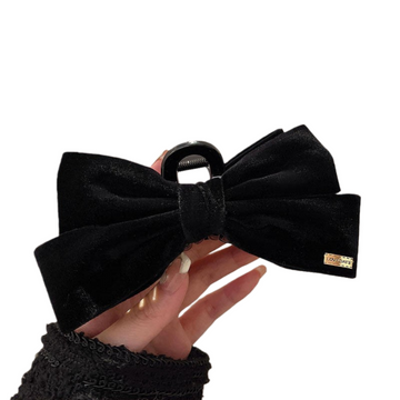 Soft Velvet Ribbon Bow Clip – Stylish & Handmade