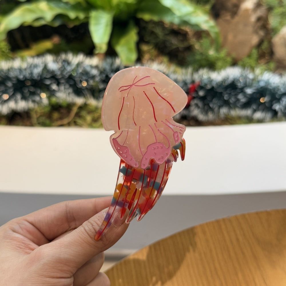 Translucent Pink Jellyfish Ocean Series Hair Clip