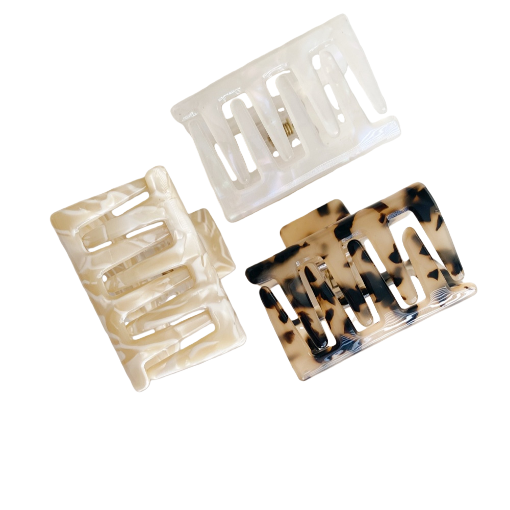 Elegant Small Square Claw for Half-Up Hairstyles