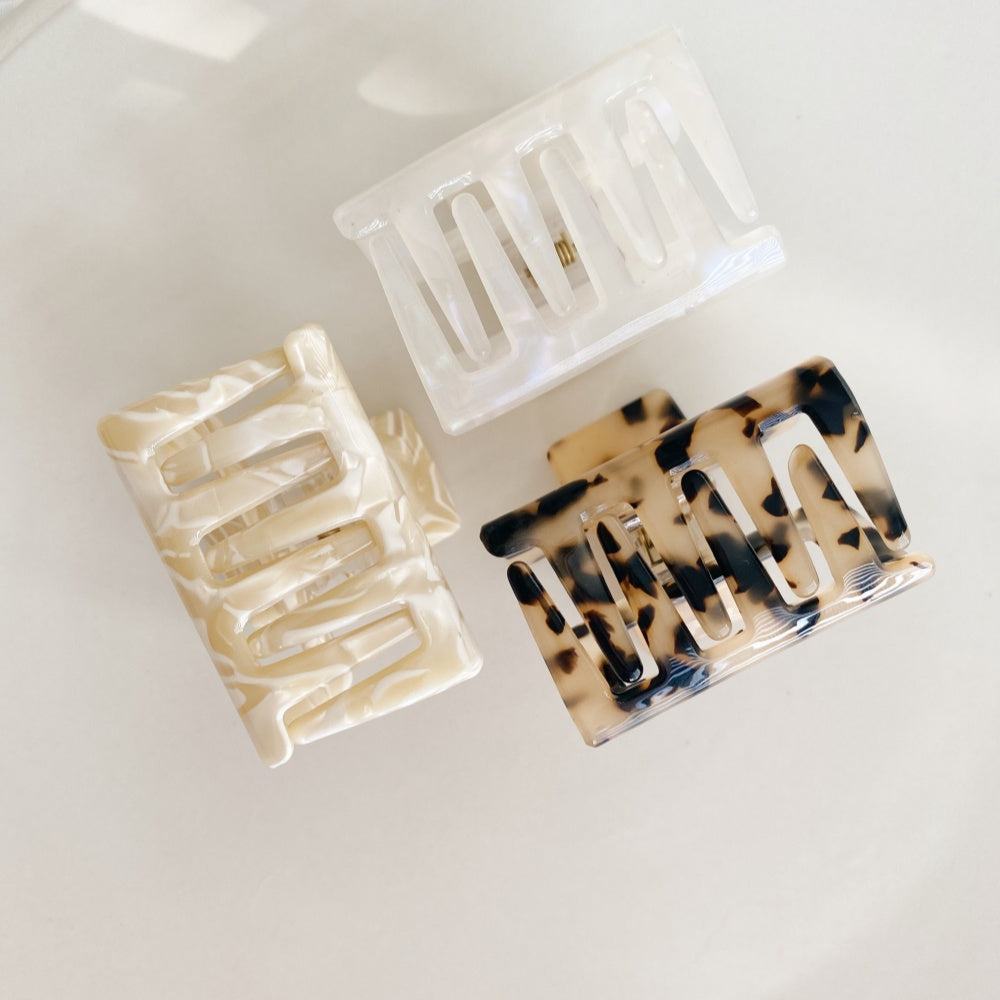 Elegant Small Square Claw for Half-Up Hairstyles