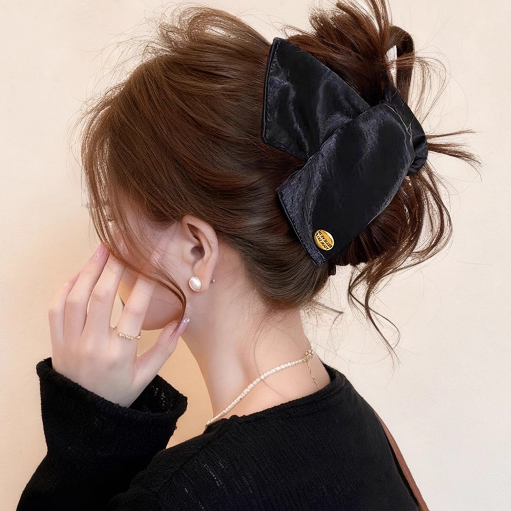 Lustrous Satin Shell Fabric Hair Clip – Chic & Stylish