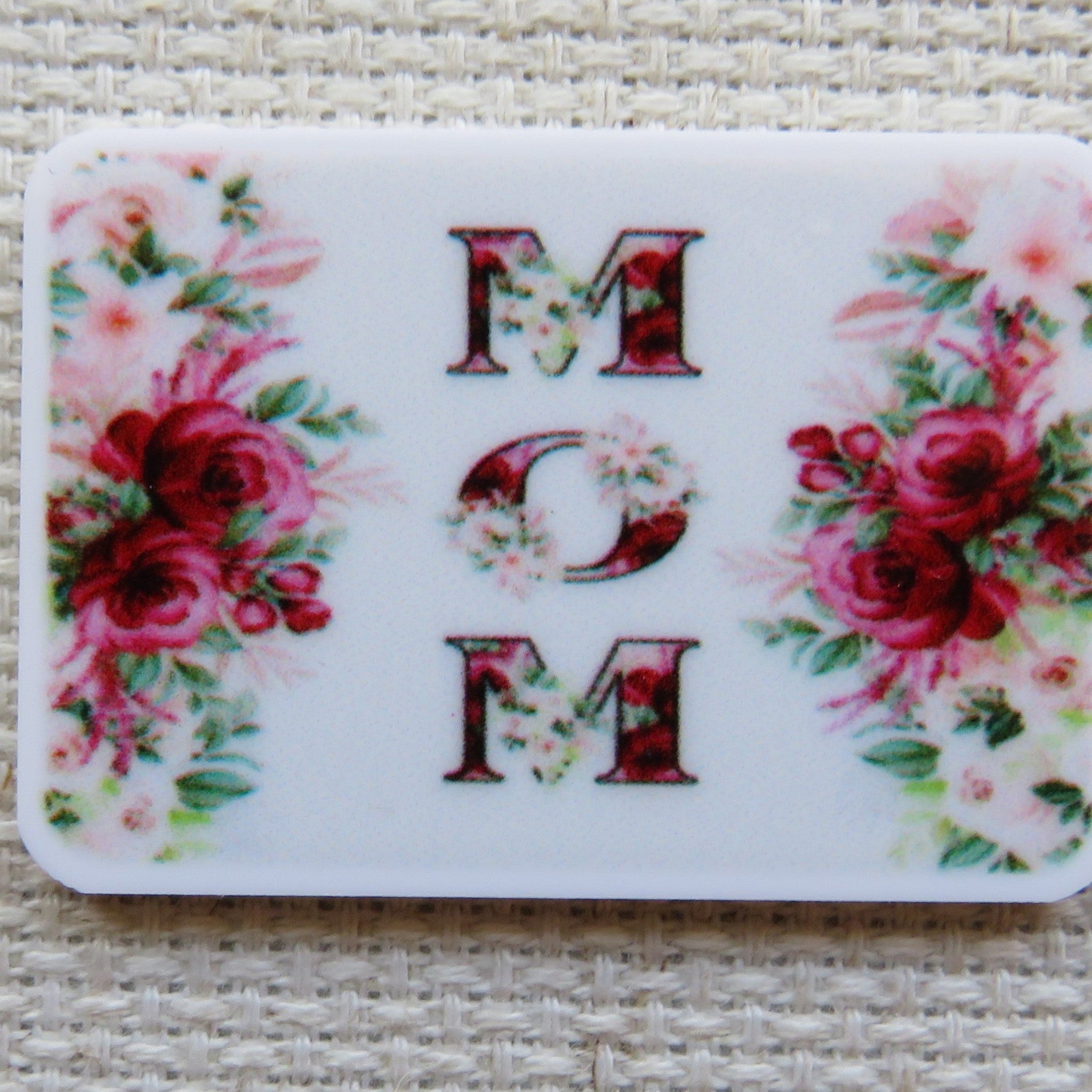 First view of Red Floral Mom Needle Minder.