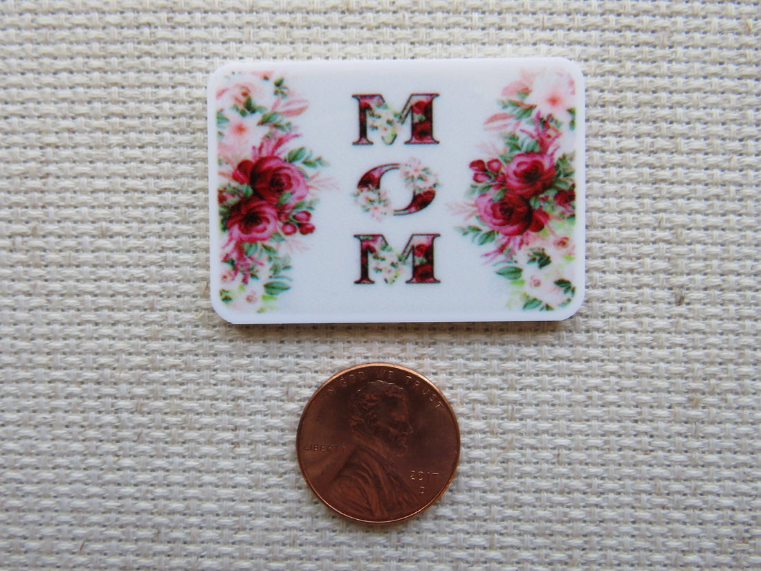 First view of Red Floral Mom Needle Minder.