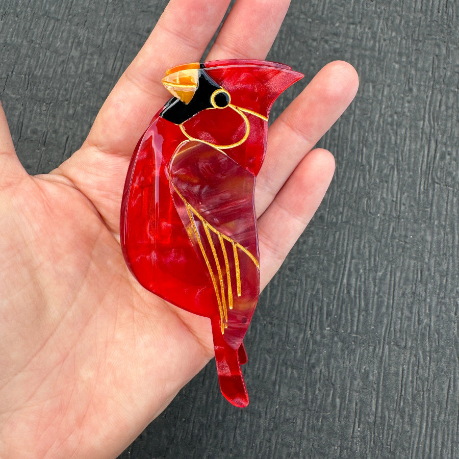 Cardinal Bird Hair Claw