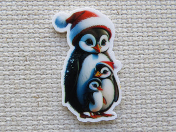 First view of Christmas Penguin Family Needle Minder.