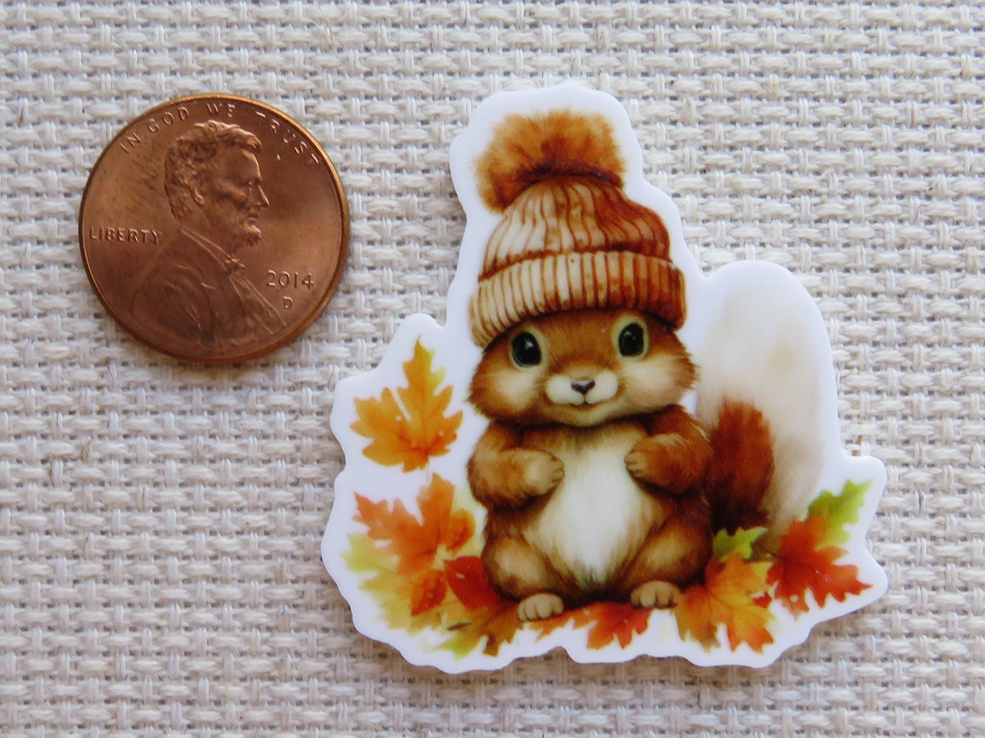 Second view of Autumn Squirrel Needle Minder.