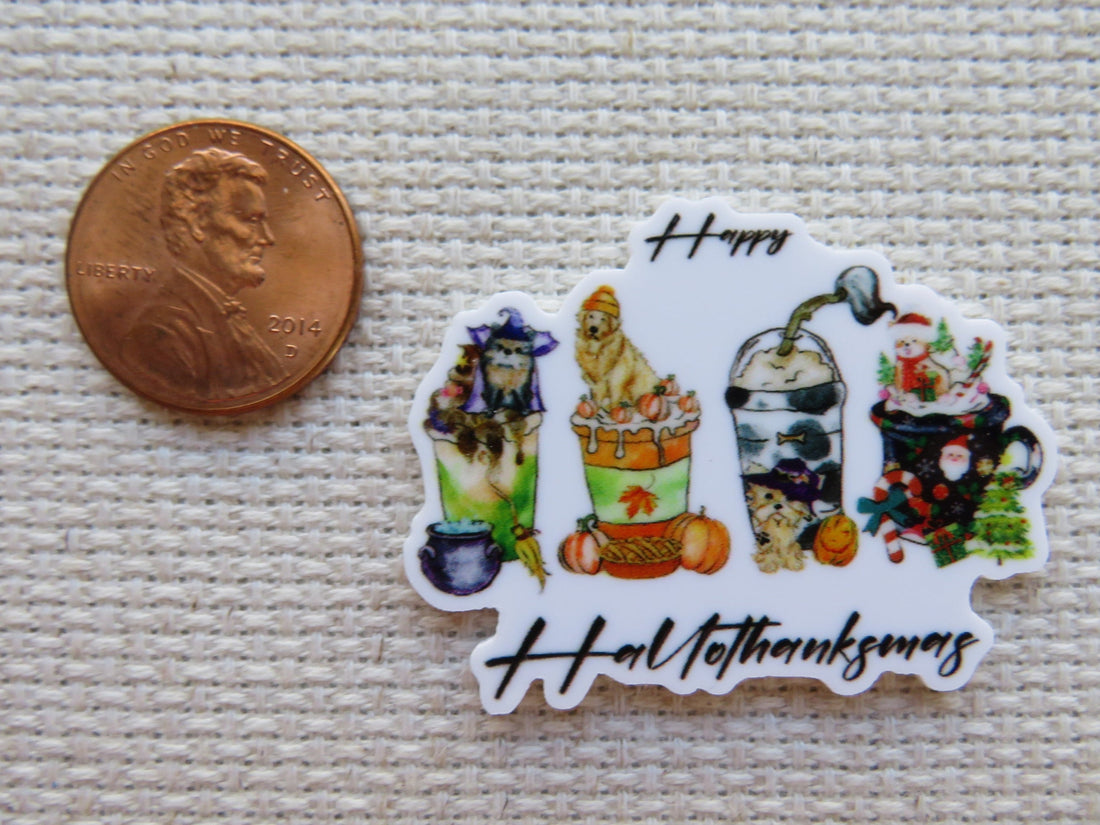 First view of Happy Hallothanksgiving Needle Minder.