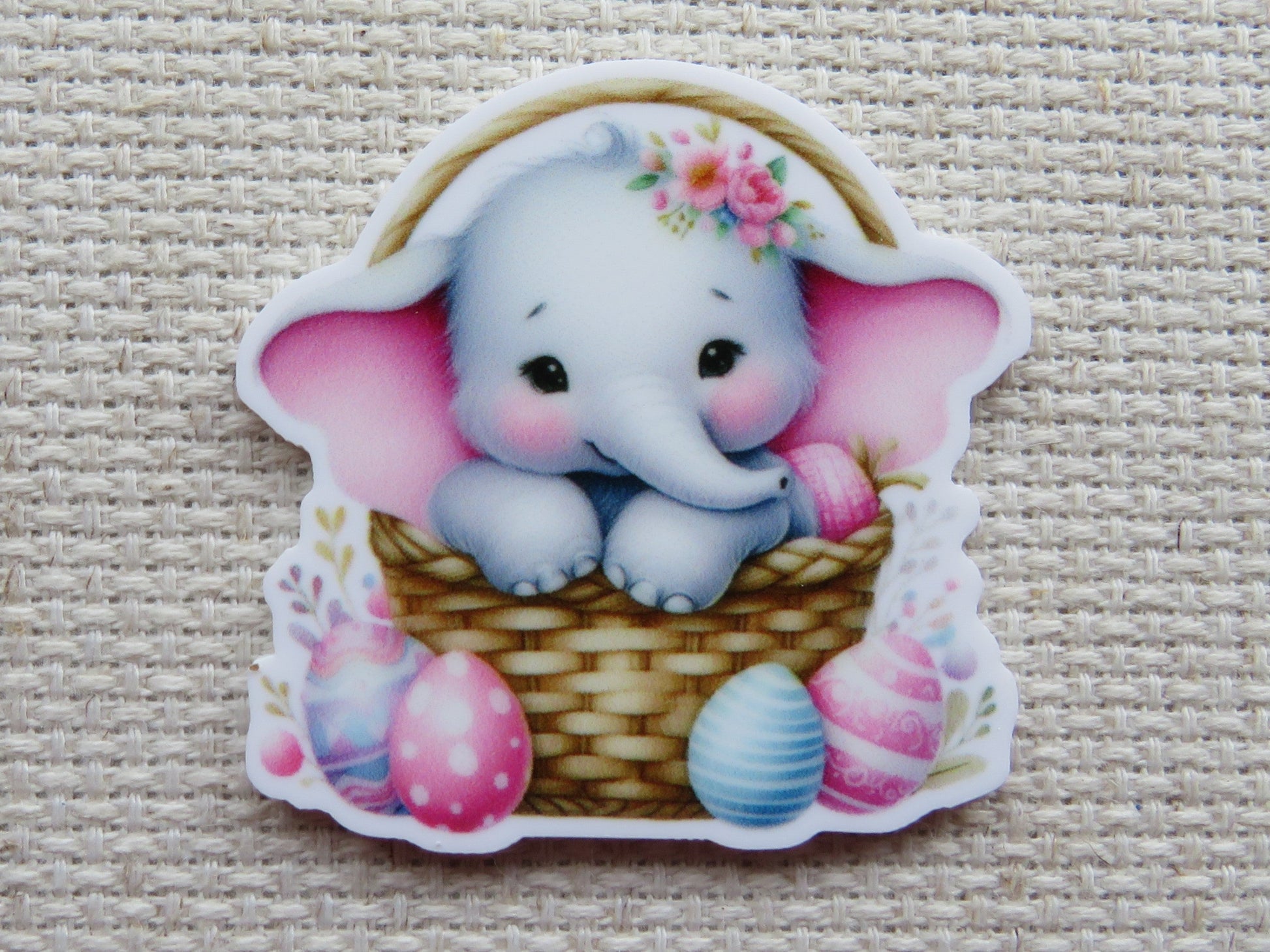 First view of Easter Elephant Needle Minder.