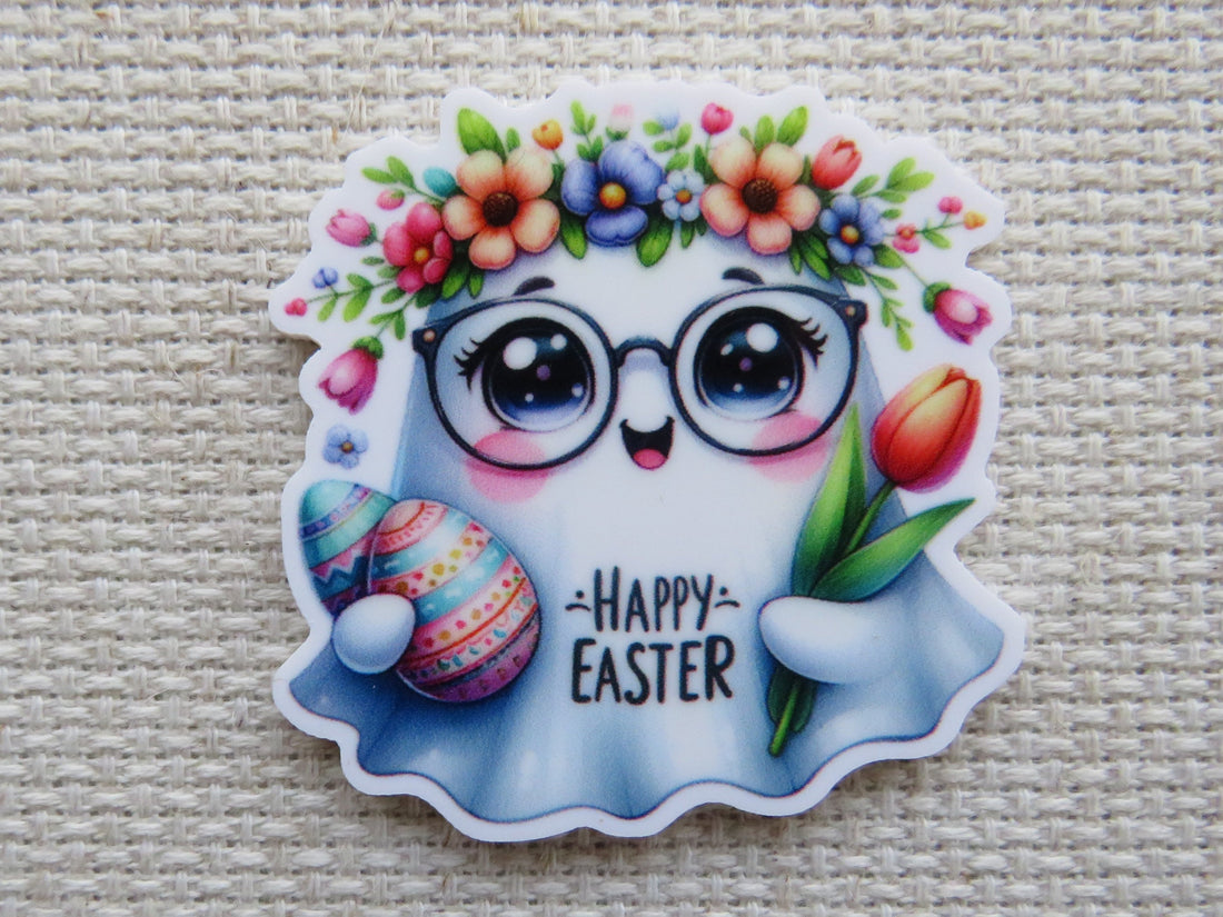 First view of Happy Easter Ghost Needle Minder.