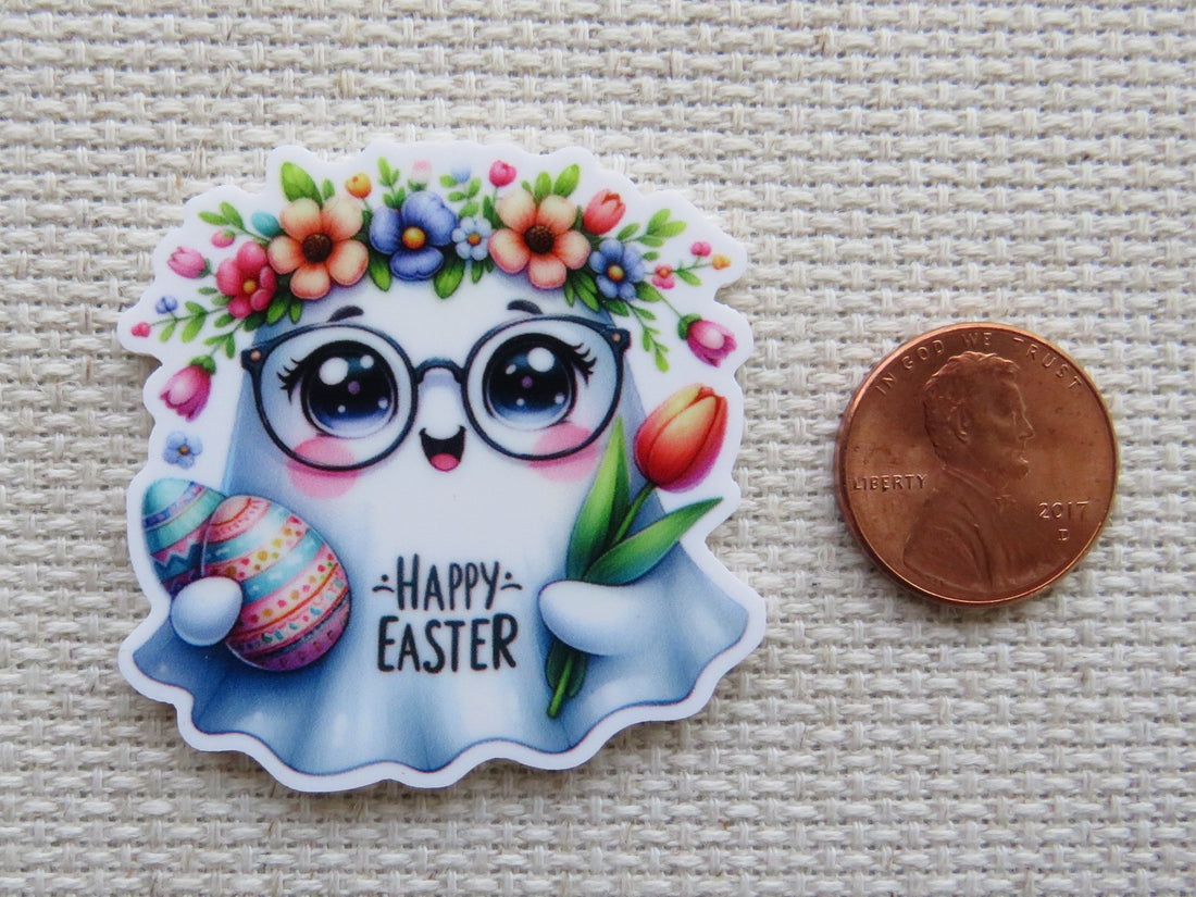 First view of Happy Easter Ghost Needle Minder.