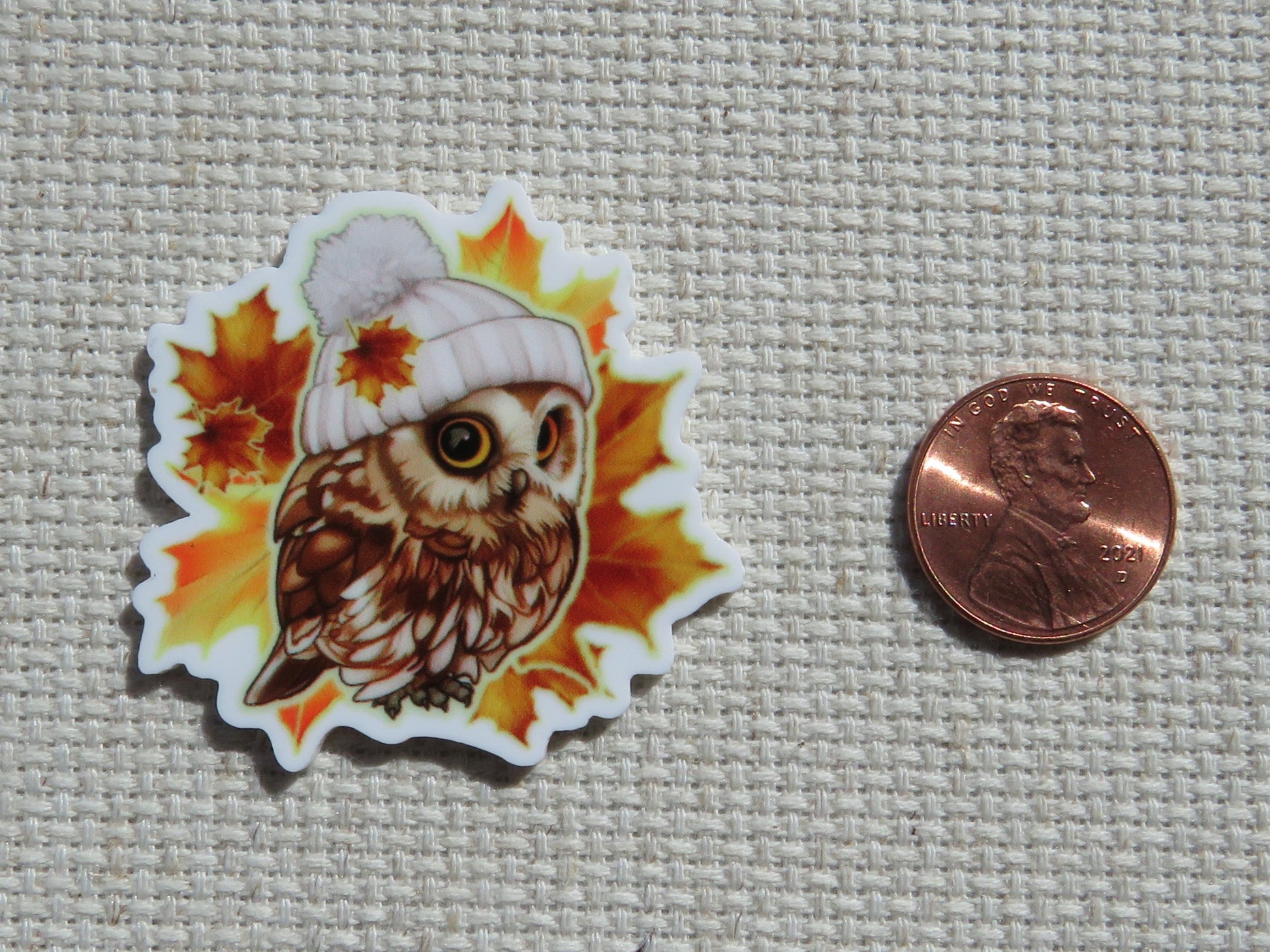 Second view of Fall Owl Needle Minder.