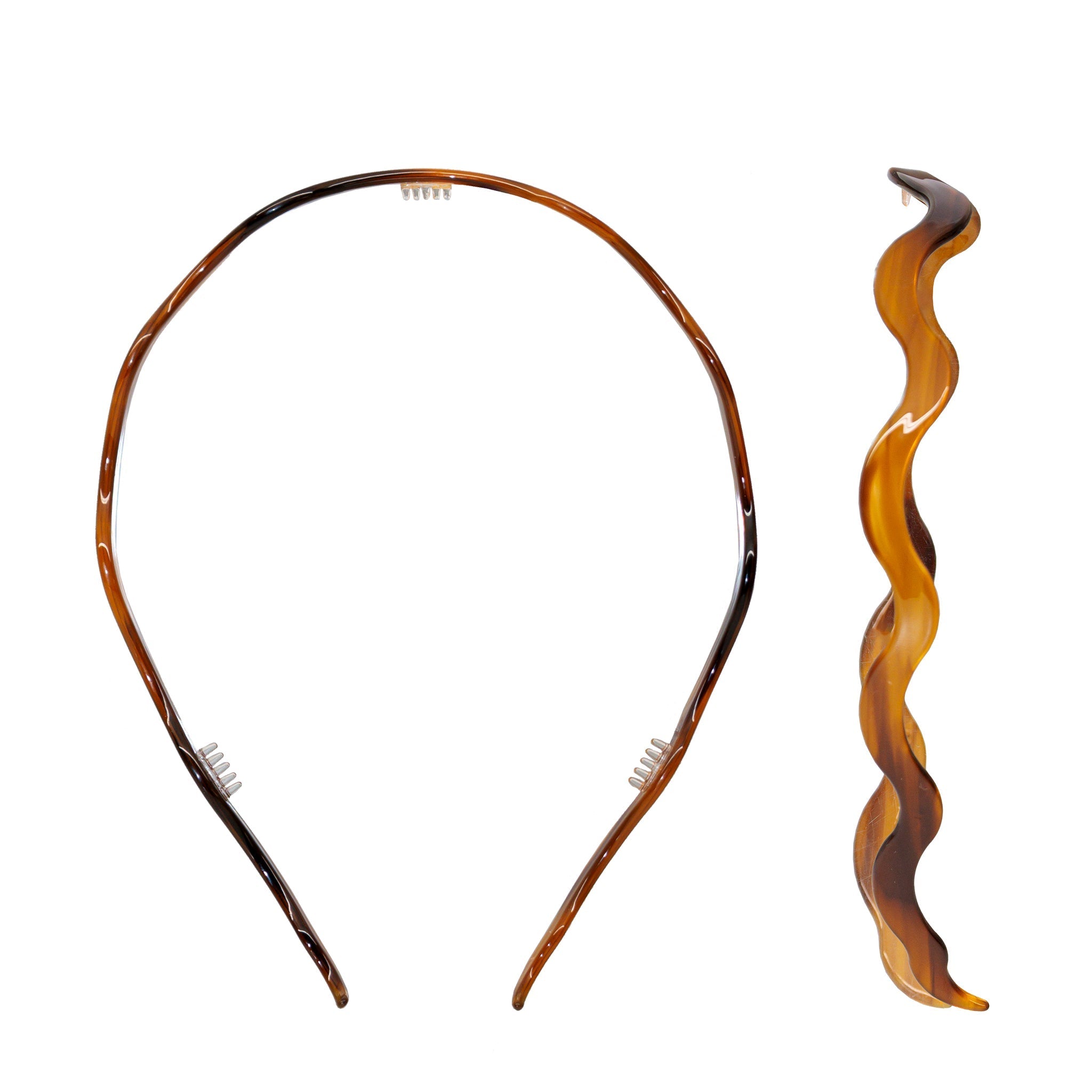 Starlet Headband in Curved Amber front and side view